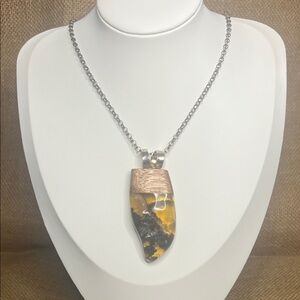 Baltic Amber,Silver and Black oak Pendant